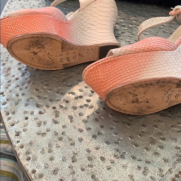 Alice + Olivia Pink and Beige Wedges - Picture 2 of 4